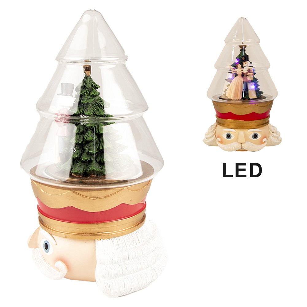 Stolp Notenkraker 15x13x24 cm Rood Groen Kunststof Glazen Stolp