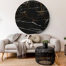 Mármol Negro Blanco Oro