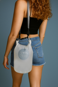 HANDDOEK TO GO Roll N Go Dry Bag 5L | Waterdichte transparante strandzwembadsurftas | Grijs