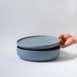 Talerz/pokrywka 22 cm - fiord niebieski mat