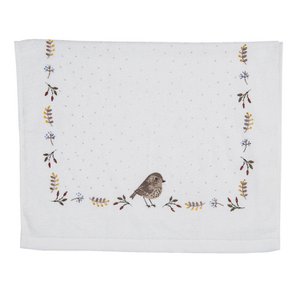 Gastendoekje 40x66 cm Beige Bruin Katoen Vogel Toilet Handdoek