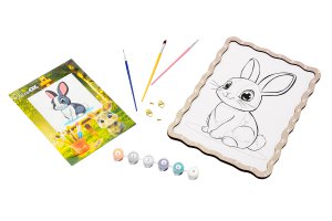 Rabbit Paint by Numbers Kit for Kids A4 Canvas