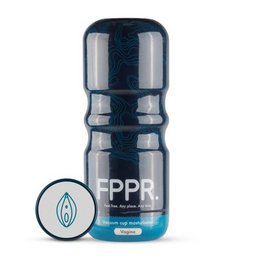 Discreet, textured masturbator in a sleek, navy blue design.