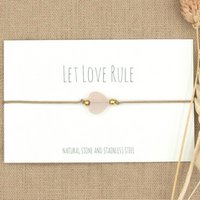 Armband love rozenkwarts goud,zilver RVS