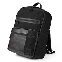 K0023AB | Notebook Backpack in Canvas/Genuine Leather, full grain, flywheel - Color Black. Antiqued Nickel Accessories, Zip Closure. Dimensions: 29 x 40 x15 cm. Packaging: Tnt bag