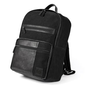 K0023AB | Notebook Backpack in Canvas/Genuine Leather, full grain, flywheel - Color Black. Antiqued Nickel Accessories, Zip Closure. Dimensions: 29 x 40 x15 cm. Packaging: Tnt bag