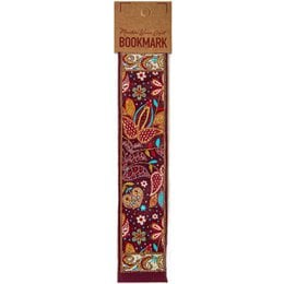 Boho-style bookmark with floral and paisley design, measuring 22x4.5cm.