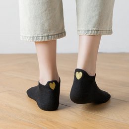 Women's Gold Heart Tongue Socks I 35-41