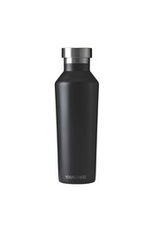 Midnight water bottle with sport top, made of stainless steel, black matte finish, leak-proof, ideal for travel and outdoor activities.