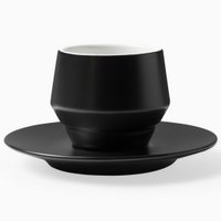 CUP AND SAUCER MATT BLACK 205 CC DOUBLE WALL MANIKO