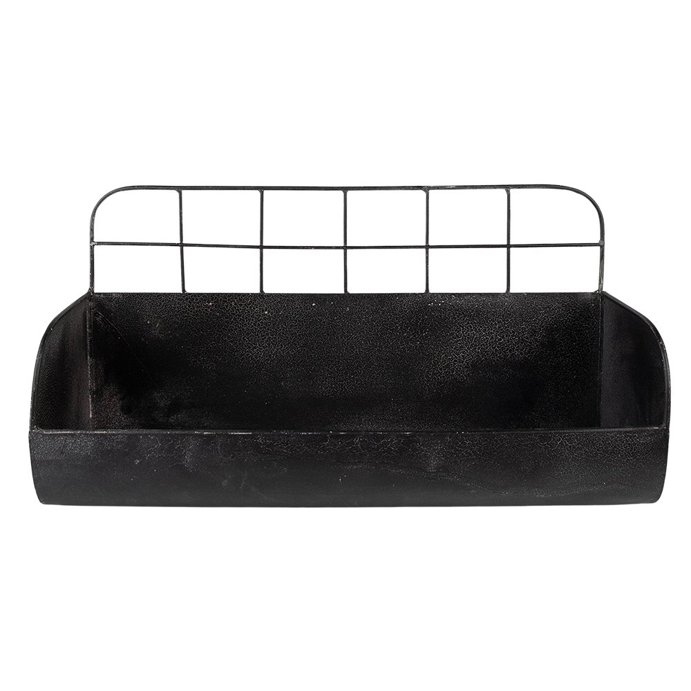 Wandrek 38x14x20 cm Zwart IJzer Muurrek