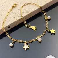 Akvil chain mother -of -pearl - stainless steel, pearl and mother -of -pearl