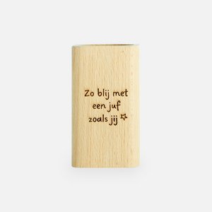 Pen holder wood - 'so happy with a teacher like you'