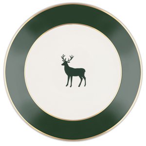 Speiseteller Modell „Deer“ 18 Karat Gold, Nordisches Tannengrün