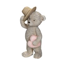 Bear with hat & heart 9 cm