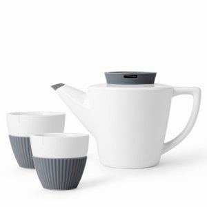 Viva Infusion Porc. Tea Set, pot 1,00L + 2 cups 0,25L, ash grey
