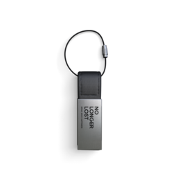 Luxury metal keychain with sleek black design and silver accents. Durable and stylish accessory for keys, bags, or as a gift.