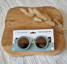 Occhiali da sole per neonati e bambini UV400 rotondi - Salvia