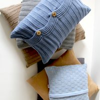 drops melee heavenly blue knitted cotton pillowcase xsmall