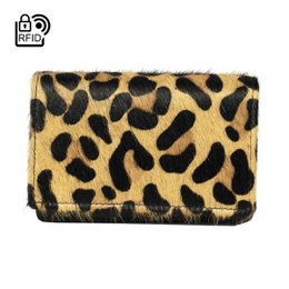 Ladies Wallet Black Leather RFID In 10 Prints