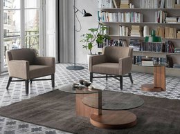 Walnut wood corner table and tempered glass 2036