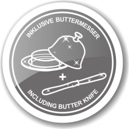 EDZARD butter bell duck, diameter 14 cm, silver-plated, with matching butter knife 18 cm