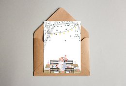 postal 'cena al aire libre'
