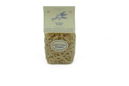  Plain pasta rolls, dried wheat noodles, beige tan color, Italian style packaging, uncooked pasta product.