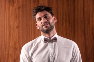 Beige trigonometry fantasy bow tie