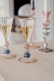 Mary candlestick pink/green - Moonlight Copenhagen