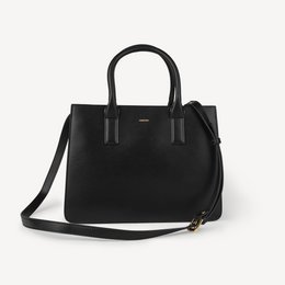 Borsa a mano in pelle di mela vegana - nera