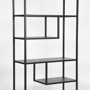 Homestorecity Bookcase Loft - Black - Metal