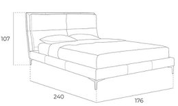 Cama tapizada en polipiel con cojines