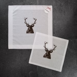 Cotton handkerchief white deer