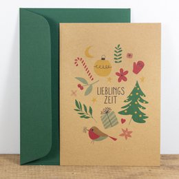 Postcard favorite time, optionally with envelope