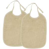 Lätzchen mit Bindeverschluss, Frottee, Sand, 25 x 34 cm, 2er-Pack