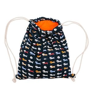 Turnbeutel Rucksack Canvas Katzen dunkelblau