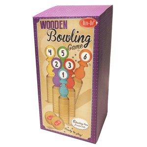 Retr-Oh Houten spel bowlingset kinderen / speelgoed kegelspel - 6 kegels & 2 ballen OP=OP