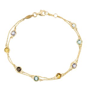 375/1000 yellow gold bracelet and 3.12 ct fine stones