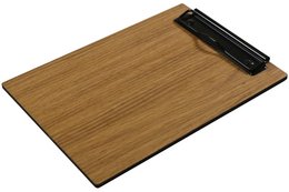 Wooden clipboard with A5 size, oak finish, and Revelstoke 345 model name.