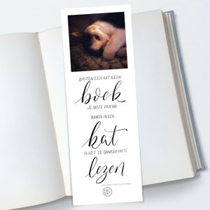 Boekenlegger - Kat en lezen