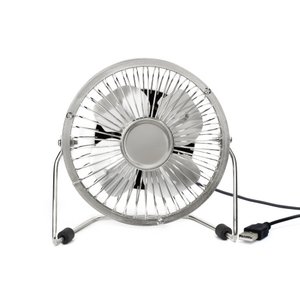 USB Metal Desk Fan - Silver