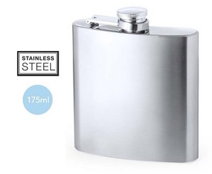 175 ml capaciteit heup kolf gemaakt in aluminium, .9.3 x 11,2 x 2,1 cm | 85 gr.