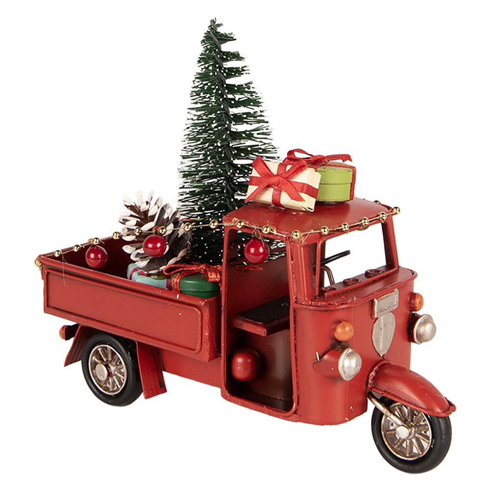 Kerstdecoratie Beeld Motor 17x7x14 cm Rood Metaal