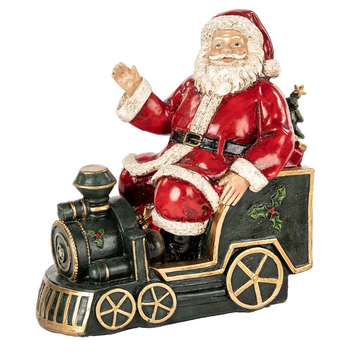 GOODWILL Santa Express petit train avec le Père Noël en résine