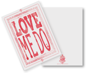 Postcard (folding card with envelope) "Swinging Valentine"