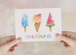 Ice Cream Birthday Party Invitation Cards for Girls and Boys, Ice Cream Invitation Cards for Kids to Fill Out with Envelopes for Ice Cream Birthday Party