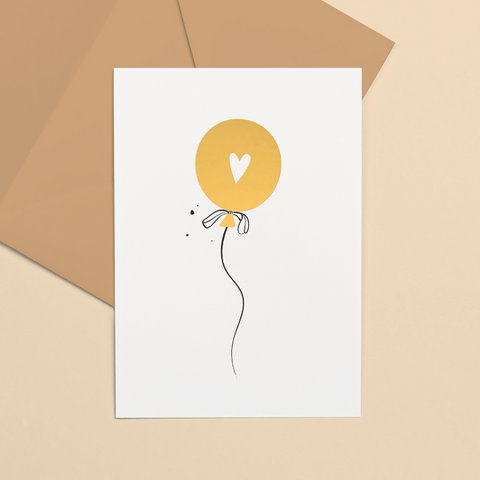 Greeting card Goudfolie | Balloon
