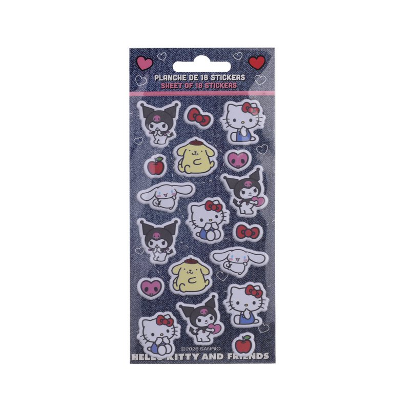 Planche de 18 Stickers Hello Kitty & Friends