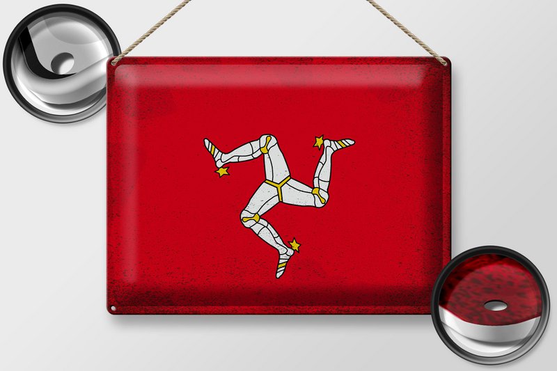 Blechschild Flagge Isle of Man 40x30cm Isle of Man Vintage